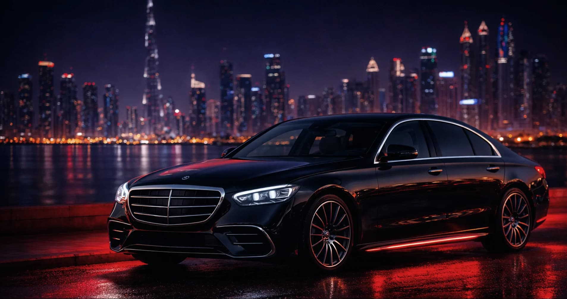 Mercedes S-Class luxury chauffeur vehicle in Dubai